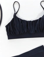 2026 Wrinkled Ruched High Waist Bikini Women Swimsuit Female Swimwear Two Pieces Bikini Set High Cut Bathing Suit Swim Beachwear