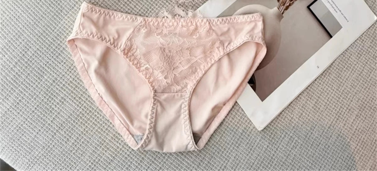 Deep V Halter Neck Bra Set French Style, Lace Push Up Bralette for Small Chest, Sexy Wireless Triangle Bra Set MOYISU Sexy Tushy