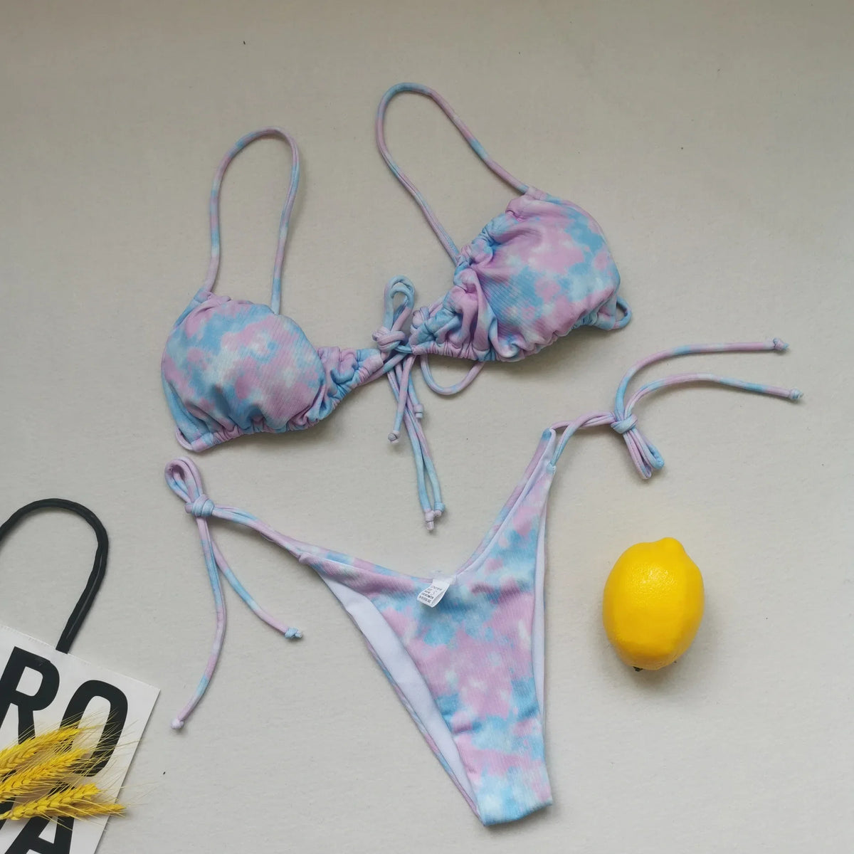 21 Colors New Sexy Bikini Women Solid Leopard Floral Print Swimwear Swimsuit Female Bandage Strap Beach Bikinis Set Bathing Suit