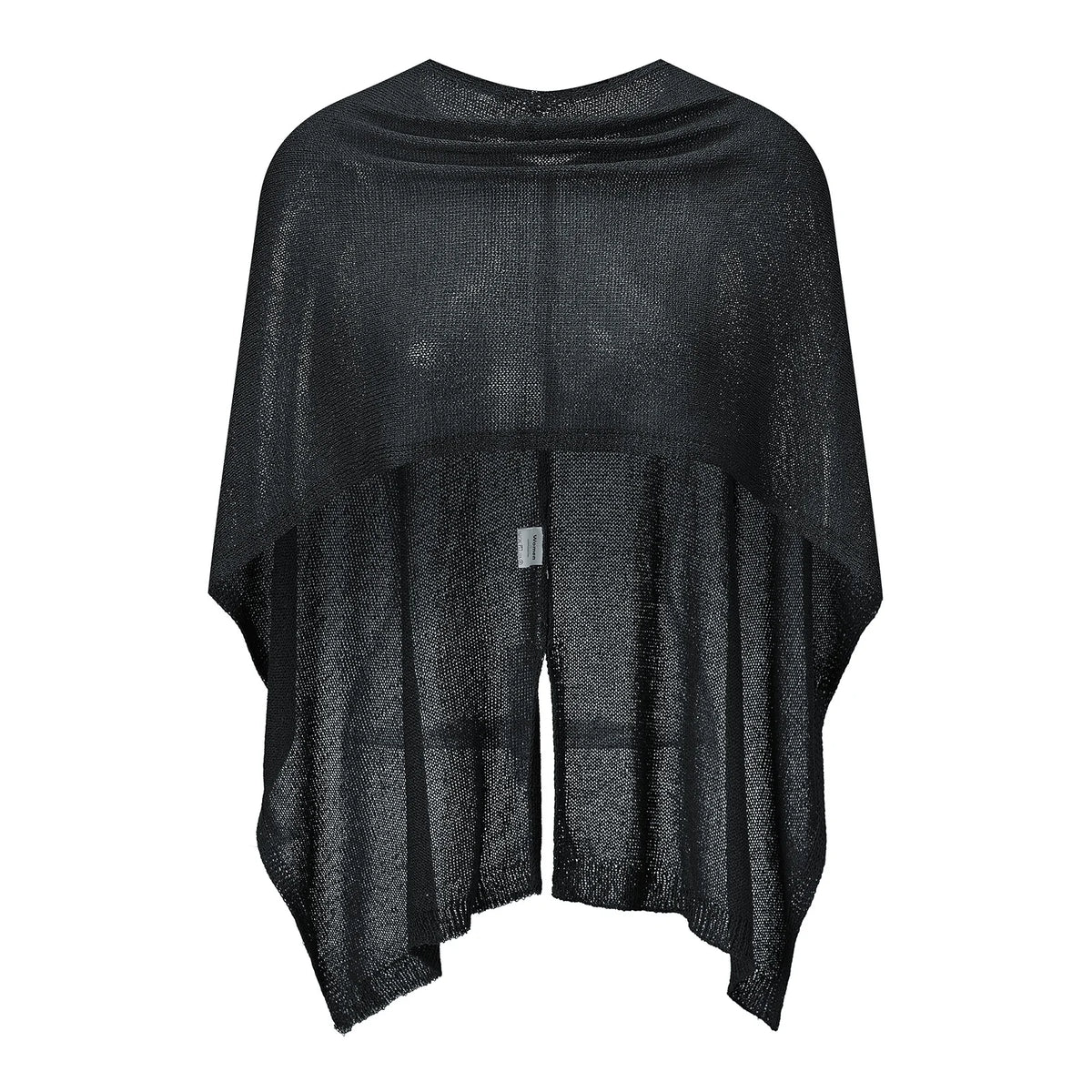 Womens See-through Knitted Cover-ups Poncho Solid Color Asymmetric Tops Cape for Daily Beach Shawl Summer Fall