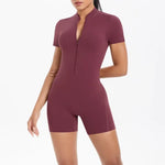 Women's Seamless Yoga Jumpsuits Sports Fitness Zipper Open Beauty Back Hip-lifting One-Piece Running Training Workout Bodysuits