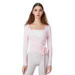 Women’s Spring Summer Cross Wrap Tie Tops Long Sleeve Deep V Neck Solid ColorWorkout Slim Fit Basic T-Shirts