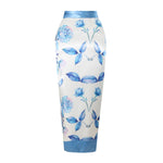Womens One Piece Swimsuit with Cover Up Print Skirts Beachwear Female Swimwear 2025 Flower Print Bathing Suits for Women Holiday