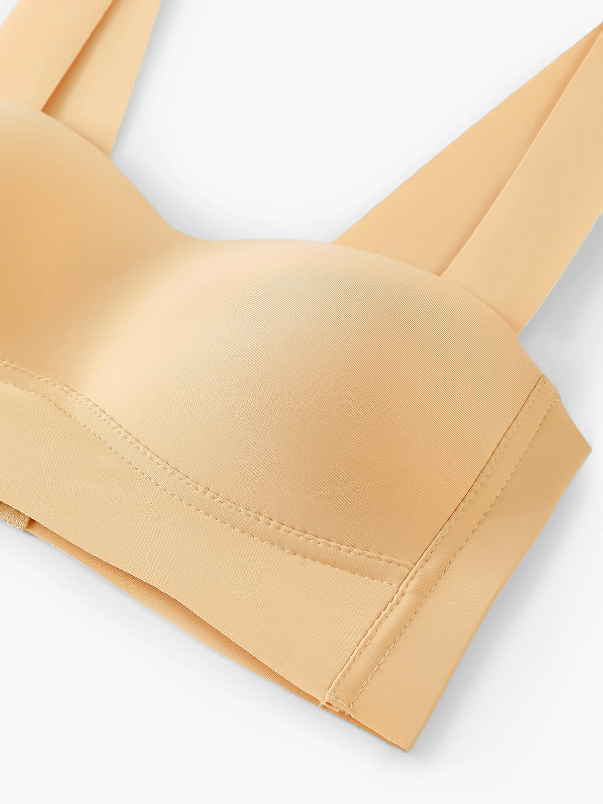 Women's Wirefree Seamless Bra, Back Closure U-Back Support Bra, No Steel Ring Comfortable Everyday Bra, Nude Invisible Underwear