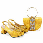 Doershow African fashion Italian Shoes And Bag Sets For Evening Party With Stones ORANGE Italian Handbags Match Bags! Hgv1-5