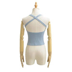 Solid Color Sexy Back-Cross-Strap Tank Top For Women New Summer Slim-Fit Short Outerwear Base Top Pure Desire Casual Style 56ZA