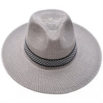Men's Straw Woven Top Hat Wide Brim Sun Cap Summer Casual Outdoor Holiday