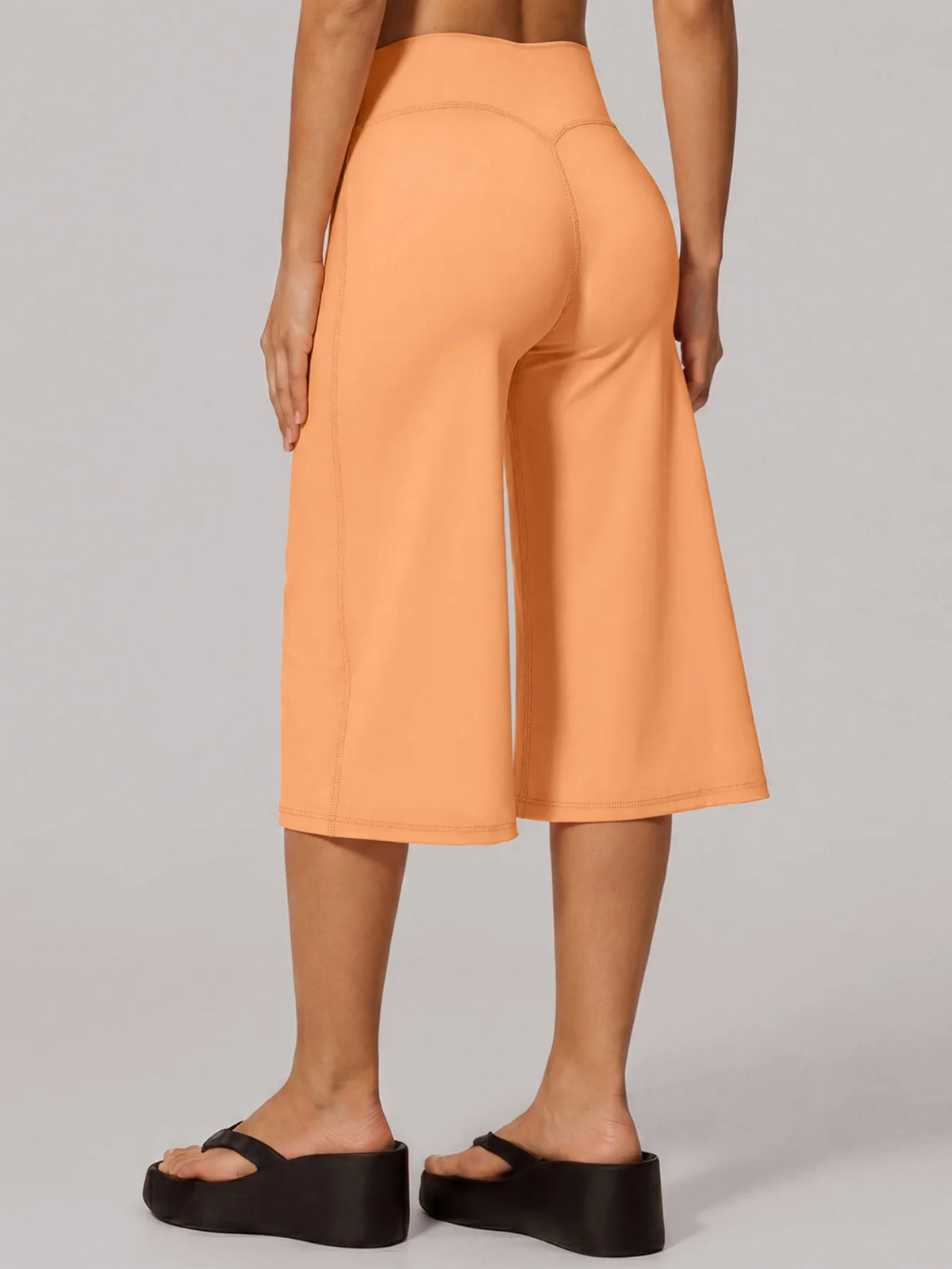 Summer New Yoga Mid Pants for Women Quick Drying Solid High Waist Loose Fit Yoga Trousers Gym Running Fitness Exercise Leggings