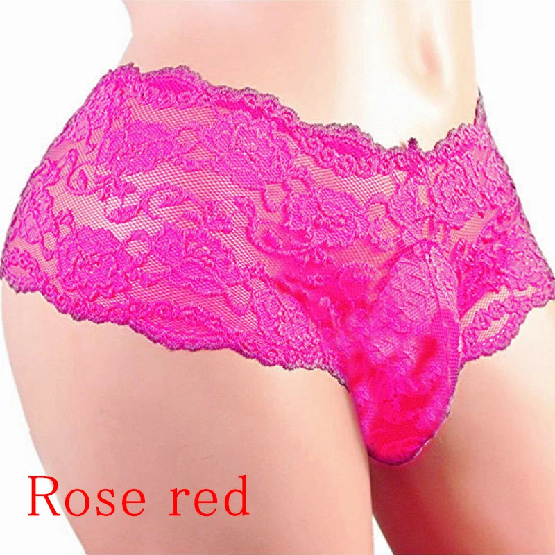 Men's Underwear Sexy Lingerie Sexy Panties Plus Siz Lace Sissy Male Breathable Jockstrap Briefs G-String Thongs Porno Underpants