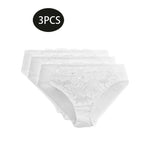 Lace Women's Underwear with Pure Cotton Breathable Crotch, Low-Waist Triangle Panties, Mesh Sexy Underwear, Butt-Lifting