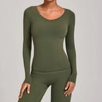 Women's Gym Fitness Shirts Yoga Long Sleeve Running Workout T-Shirts Push Up Sports Top Female Sexy Training Yoga Long Sleeve