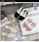 Women Sandals Chunky Heels Slides Summer 2026 Elegant Shoes Women Slipper Big Size 34-42 Fashion Summer Sandal Women