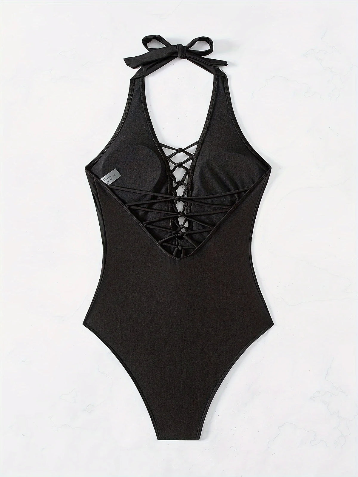 ZTVitality Sexy Solid Backless One Piece Swimsuit 2025 New Arrival Halter V Neck Padded Bra Swimwear Women Summer Bathing Suit