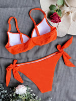 Sexy Knotted Underwired Bra Cup Bikini Women Swimsuit Female Swimwear Two-pieces Bikini Set Push Up Bikinis Bathing Suit Swim