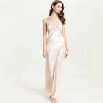 Women's Nightdress Lace Satin Nightgowns Sexy Lingerie Long Chemise Sleepwear