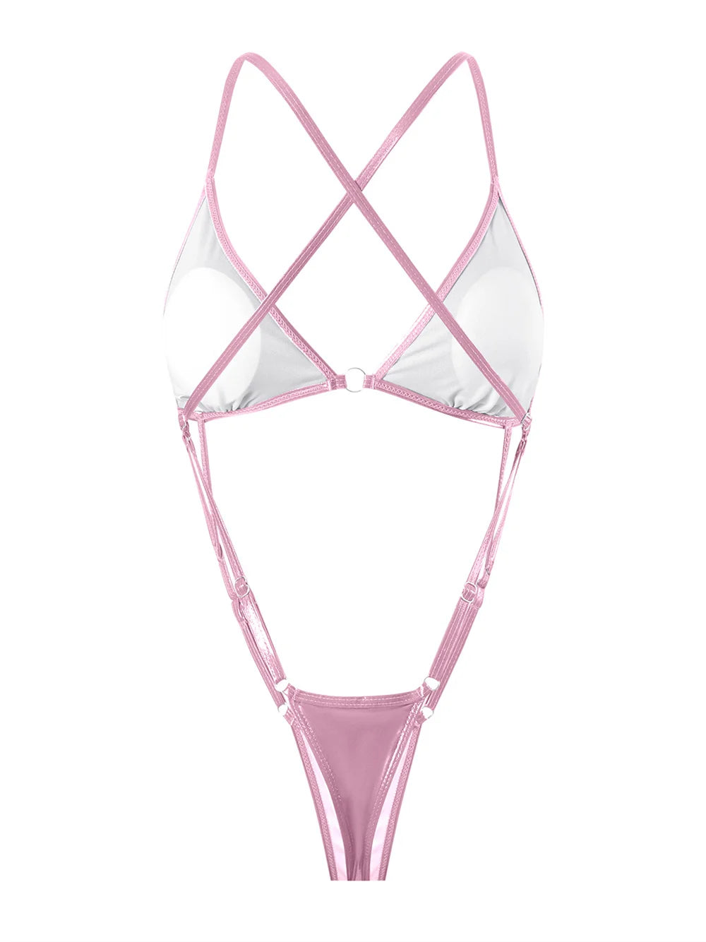Sexy Extreme String Monokini Micro Bikini Swimsuit Women Shiny Y2K Swimwears Beach Trikini Backless Bathing Suit Vacation Outfit