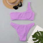 White Micro Bikini 2024 Brazilian Biquini One Shoulder Thong Swimsuit Women High Cut Bathing Suit Swimwear Female Summer Beach
