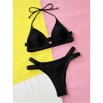 New Sexy Wrinkled Crinkled Strappy Bikini Women Swimwear Female Swimsuit Two-pieces Bikini set Bather Bathing Suit Swim V5224