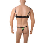 European and American men's sexy lace bra and panties temptation suit transvestite suit