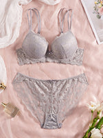 6-Piece Set Lace Women's Underwear Set No Lining Lace Push up Bra Comfortable Fitting Sexy Mesh Lace Panties Women's Bra Set