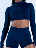 NCLAGEN Impact Crop Zippy Fitness Top Long Women Sleeve GYM Clothes Seamless Running Workout Quick Dry Pilates Sports Yoga Shirt