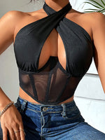 Women's Sexy Backless Cross-Strap Fishtail Bra, Hot Girl Style, Can Be Worn as an Outer Crop Top, Classic and Versatile.