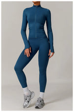 2/3PCS Yoga Set Women Workout Set Seamless Sportswear Gym Clothing Fitness Long Sleeve Crop Top High Waist Leggings Sports Suits