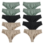 10Pcs/Set Seamless Thongs G-String Women Panties Sexy Underwear Female Underpants Sexy Lingerie Low Waist Sport Bottoms M-XL