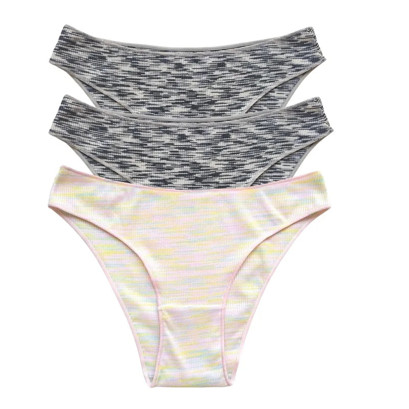 3Pcs/Set Women Panties Low Rise Briefs Seamless Underwear Female Underpants Comfort Strench Panties Sexy Lingerie S-XL