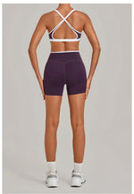Summer Yoga Set 2Pcs Women's Tracksuit Back Cross Sports Bra Sportswear High Waist Butt-Lifting Fitness Pants Workout Top Suit