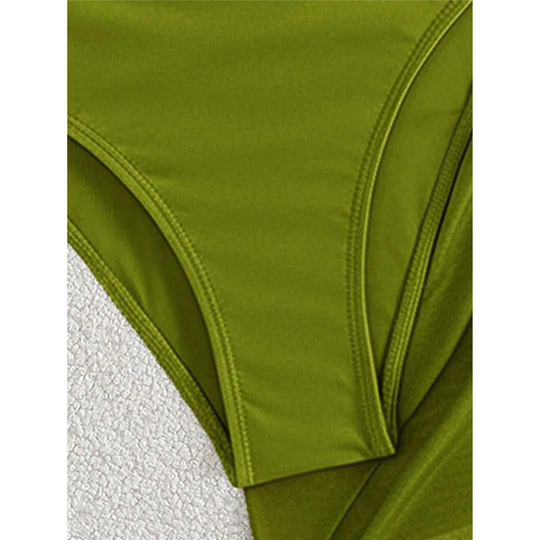 XS - L 6 Colors With Skirt Cut Out Women Swimwear Bandeau Metal Ring Bather Bathing Suit Swim One Piece Swimsuit Female K8108