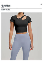 2 Pieces Women Tracksuit Yoga Set Spring Summer Short Sleeve Hollow Out Slim Sports Top High Waist Leggings Running Fitness Suit