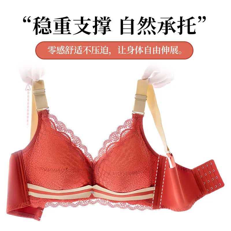 Women's Plus Size Minimizer Bra Full Coverage Lingerie Wire Free Push Up Bra for Femme Brest Pumping Underwear Plus Size 44 46DE
