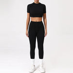 2PCS Yoga Suit Sports Set Women Quick-Drying Gym Set Women Tracksuit Running Workout Long Sleeve Sports Shirt Yoga Clothing