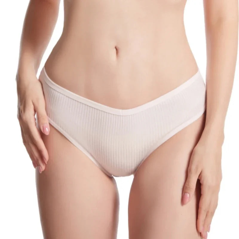 7Pcs/Set Cotton Panties Low Rize Panties For Women Breathable Underwear Female Underpants Sexy Lingerie V-waist Briefs M-2XL