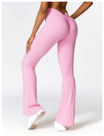 Sexy Sports Leggings Women V Back Scrunch Flares Leggings High Waist Yoga Flares Pants Push Up Gym Leggings Women Yoga Clothes