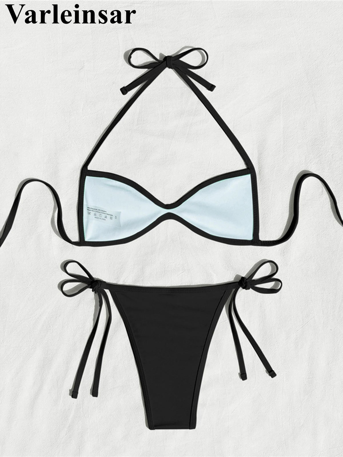 XS - L Halter High Leg Cut Bikini Female Swimsuit Women Swimwear Two-Pieces Bikini Set Strappy Bather Bathing Suit Swim V8276
