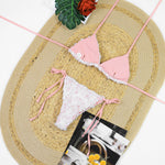 2025 New Sexy Micro Low Waist Bikini Sets Solid Swimwear Women Swimsuit Strappy Brazilian Floral Beachwear Bathing Suit biquini