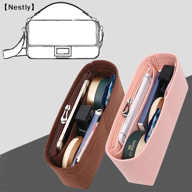 1PC Felt Insert Bag Organizer, Makeup Organizers, Liner Perfect for Brand Women's Handbags For And Cosmetic Bags〔Nest〕