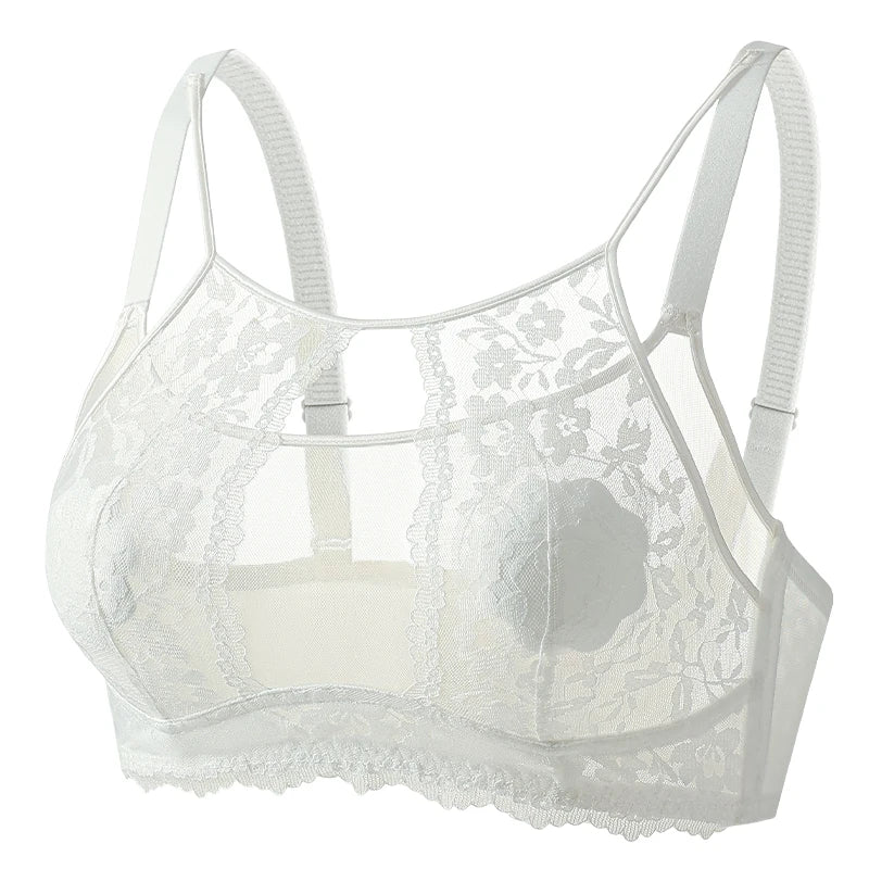 MOYISU Grande Taille Ultra Thin Bra Sheer Lingerie High Bust Anti Sagging Support Push Up Sexy Summer Bralette Large Cup Women