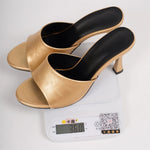 Big Size 42 Gold Sexy Slide Sandals Women Stiletto High Heel Party Slide Heels Backless High Heel Club Wedding Mules Shoes