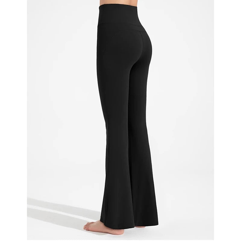 High-Waisted Flared Yoga Fitness Pants Women's Nude Sports Hip Lifting Fitness Trousers