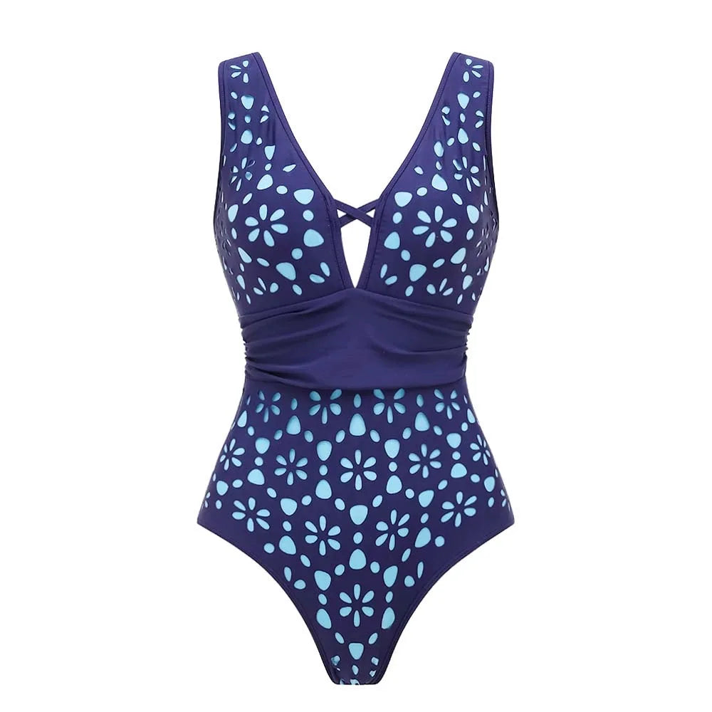 2026 High Quality One Piece Swimsuit Floral Ruffle Printed Push Up Women Bikini Set Swimwear Slimming Bathing Suit Beach Wear