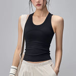 Women's One Piece Yoga Sports Vest Stretch I-Shaped Running Fitness Slimming Short Style Camisole Outerwear