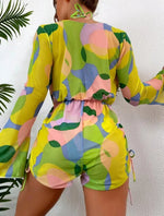 2024 New Swimsuit 3 Pcs Set Thong Bikini with Rompers Womens Jumpsuit Beach Wear Print Swimwear Sexy Bathing Suit Pool Beachwear