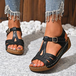 2025 Summer Women Wedge Sandals Lightweight Ankle Buckle Platform Gladiator Sandals Woman Peep Toe Non Slip Beach Sandles 36-43
