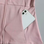 Women's Long-Sleeved Fleece Jacket Slimming Warm Coat for Yoga Pilates Fitness Running - Autumn Winter Sports Outerwear