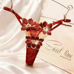Embroidery Flower Thin Sexy Girls G String Thong Panties Women Briefs Hollow Out Transparent Underwear Female Lingerie