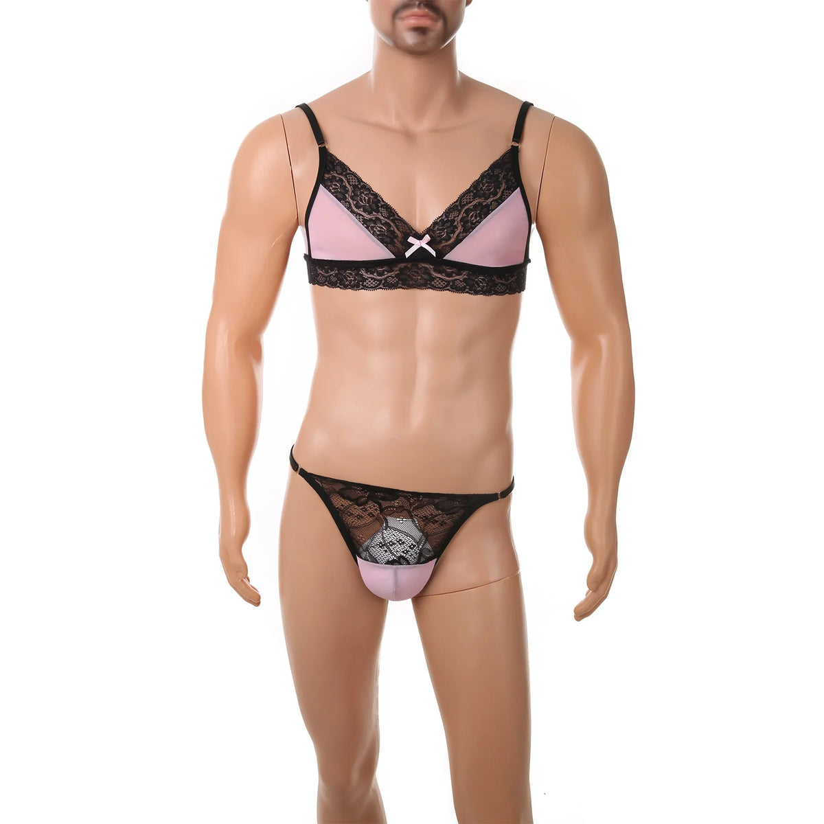 European and American men's sexy lace bra and panties temptation suit transvestite suit