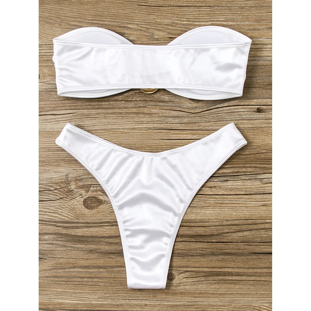 13 Color 2026 New Sexy Bandeau Bikini Women Swimwear Female Swimsuit Two-Pieces Bikini Set Padded Bather Bathing Suit Swim V4647